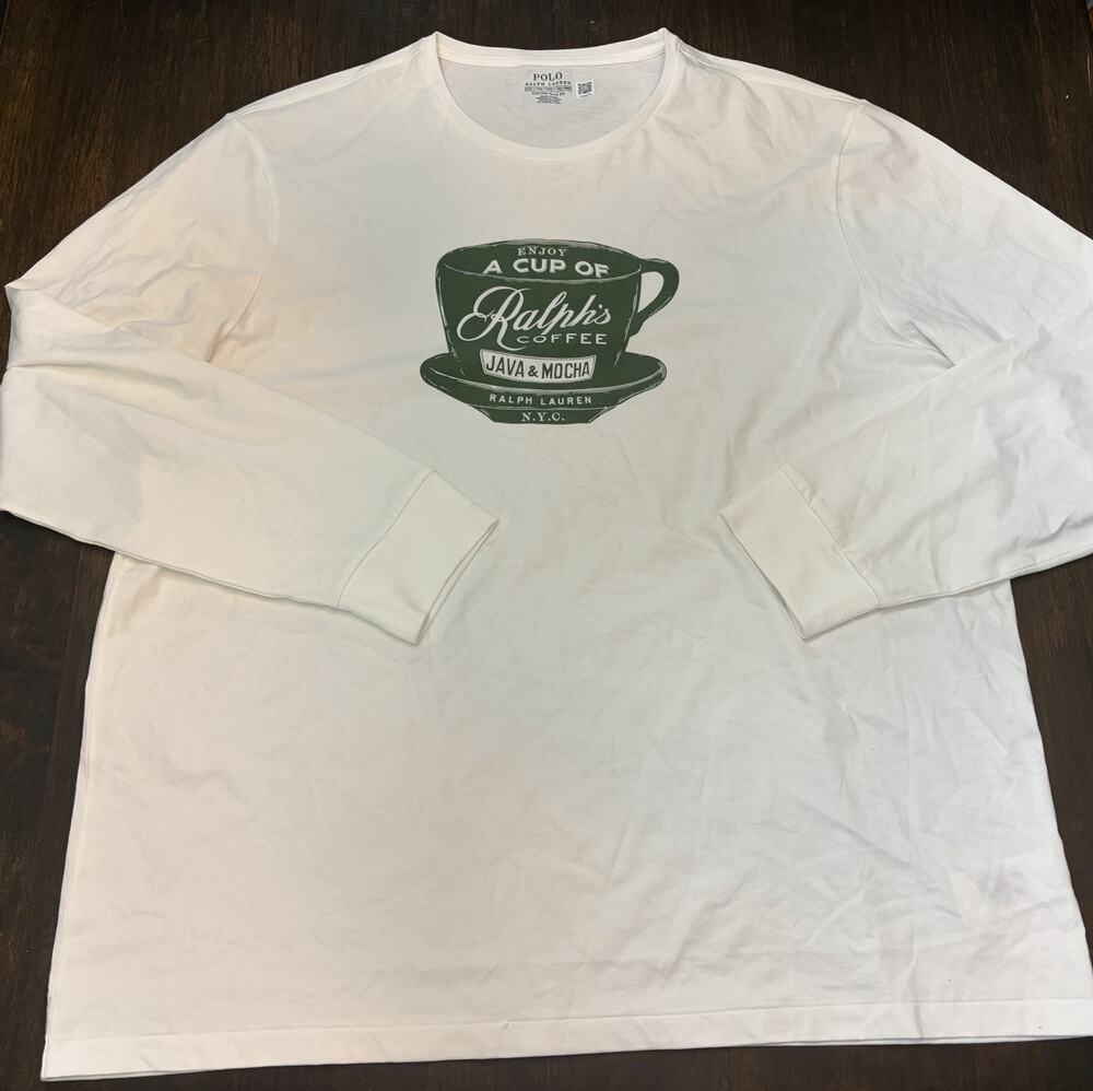 Polo Ralph Lauren Limited Ralph’s Coffee T-shirt Long Sleeve XXL Custom Fit New